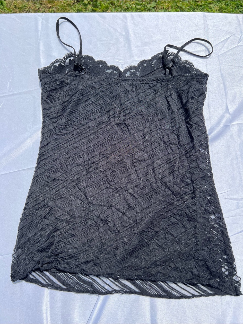 Charlotte Russe Black Lace-Trim Camisole